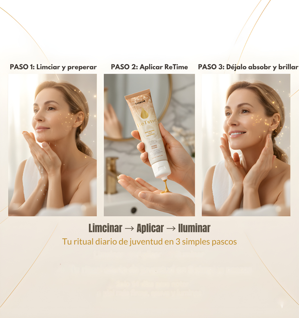 Crema antiedad ReTime: luce más joven sin clínicas ni agujas