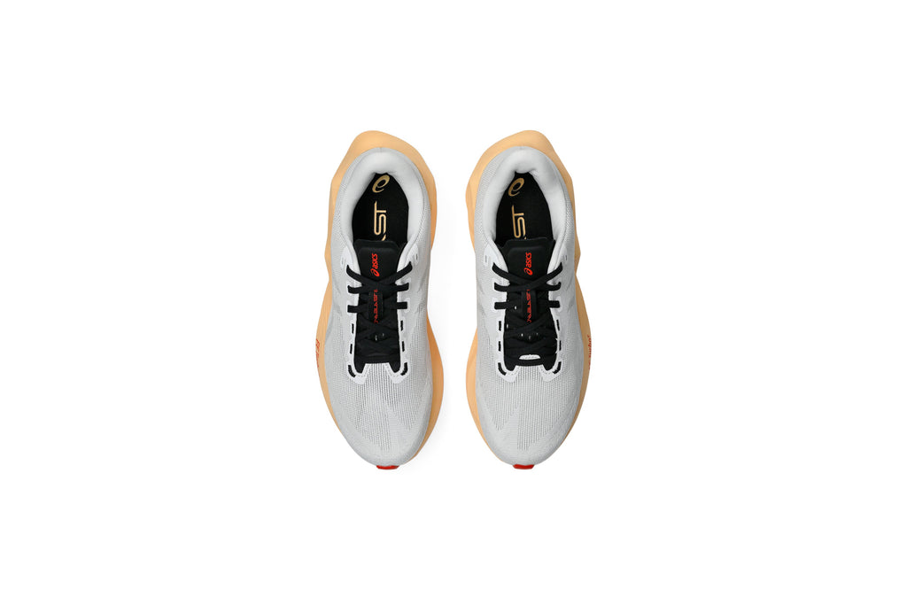 LANÇAMENTO - Tênis de Corrida Asics Novablast 6 - Branco / Laranja - Masculino