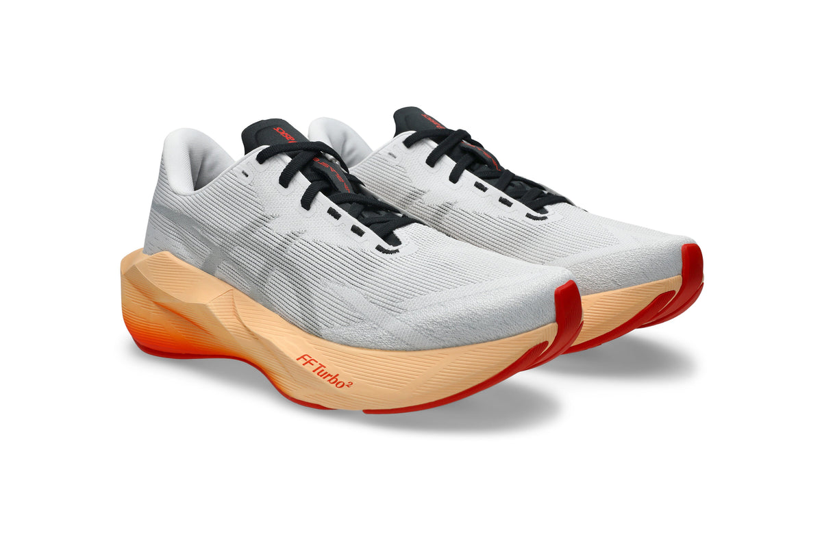 LANÇAMENTO - Tênis de Corrida Asics Novablast 6 - Branco / Laranja - Masculino