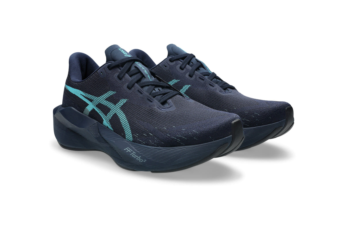 LANÇAMENTO - Tênis de Corrida Asics Novablast 6 - Preto / Azul - Masculino