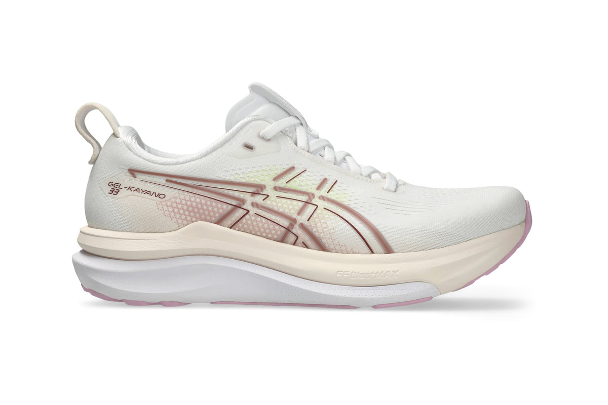 LANÇAMENTO - Tênis de Corrida Asics Gel-Kayano 33 - Branco / Lilás - Feminino