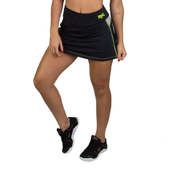 Shorts Saia Everlast Color Blocking - Preto / Amarelo - Feminino